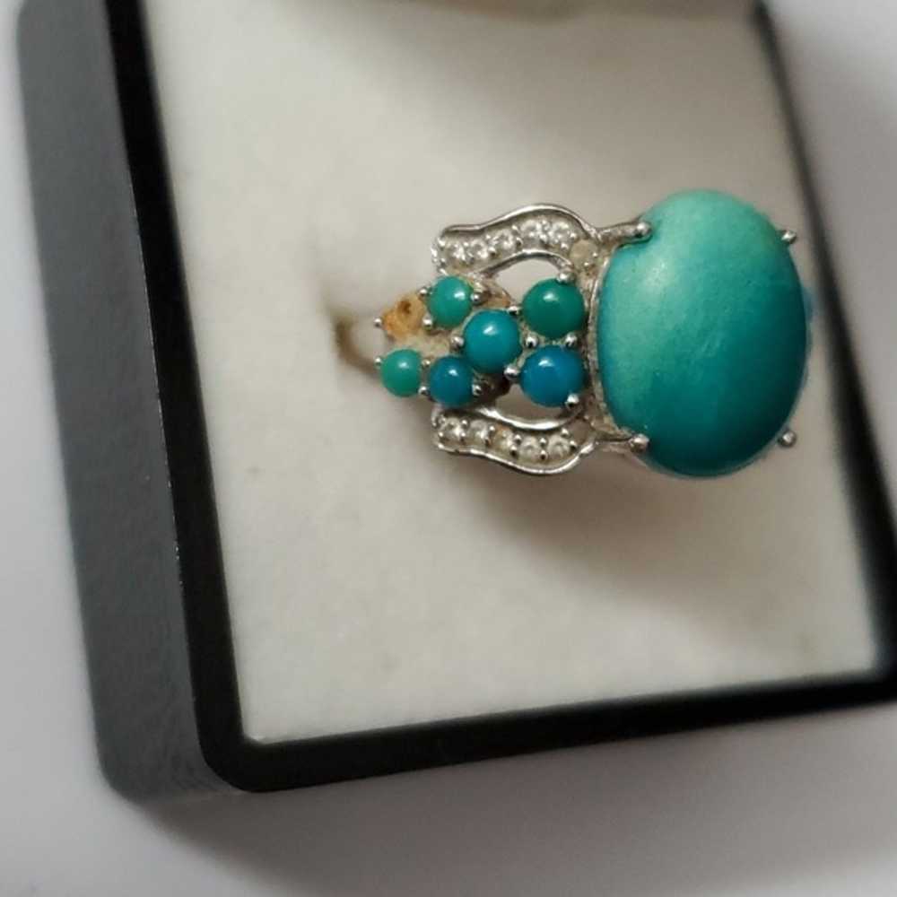 Sterling Silver 925 Turquoise Ring - image 3