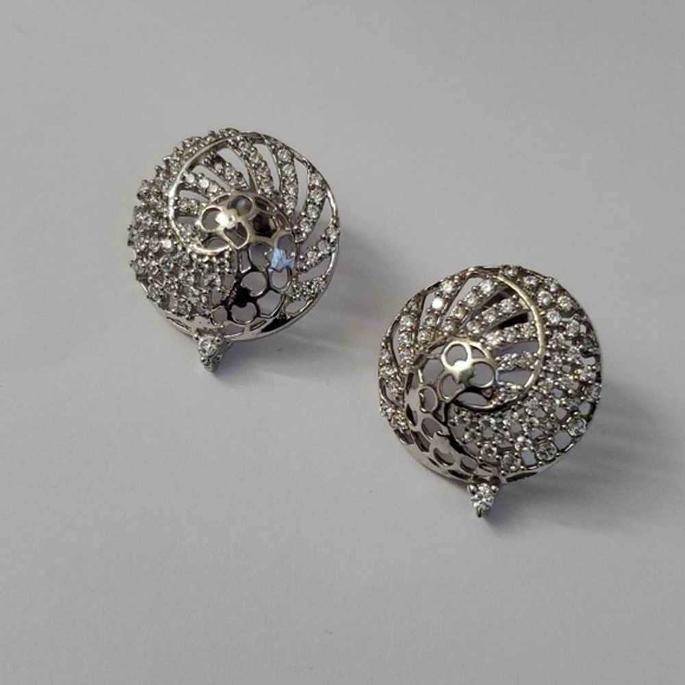 Sterling Silver 925 Screwback Earrings - image 2