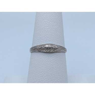 Sterling Silver Etched Design Ring. Vintage Sterli