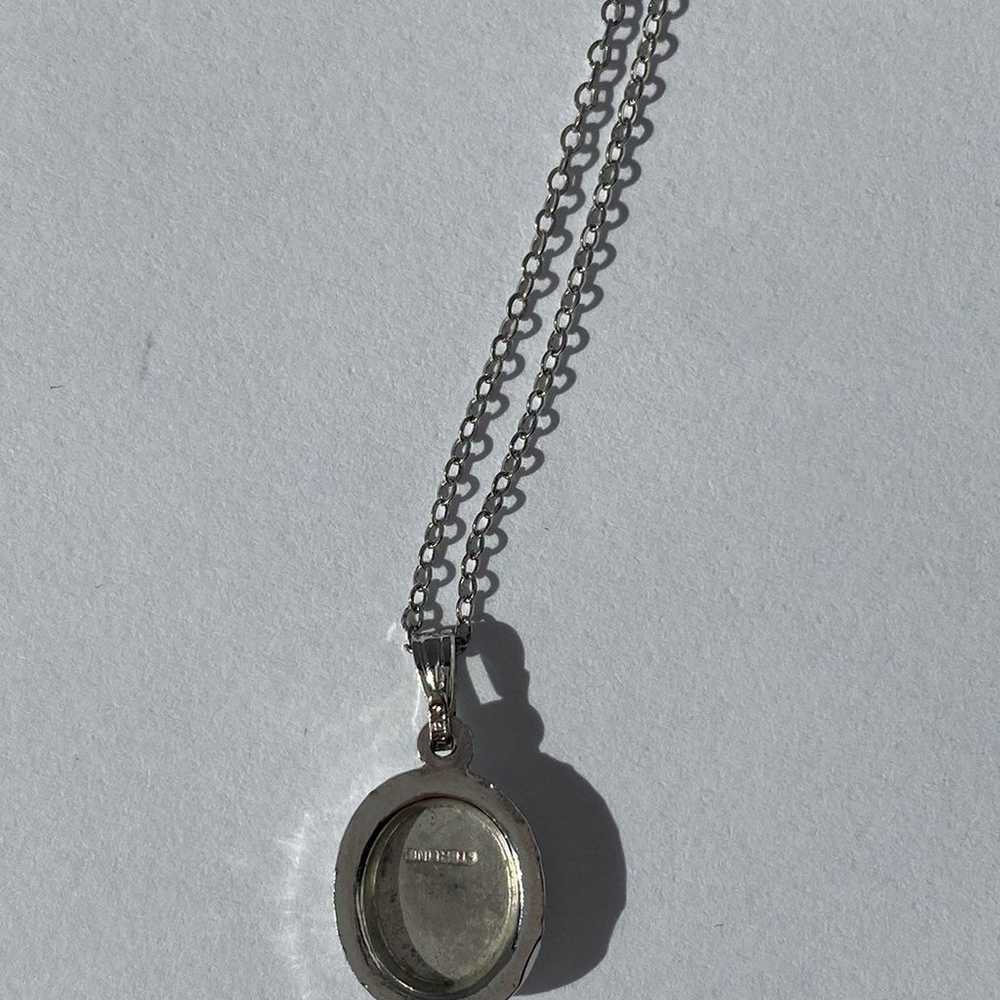 Vintage Diamond Sterling Silver Necklace - image 3