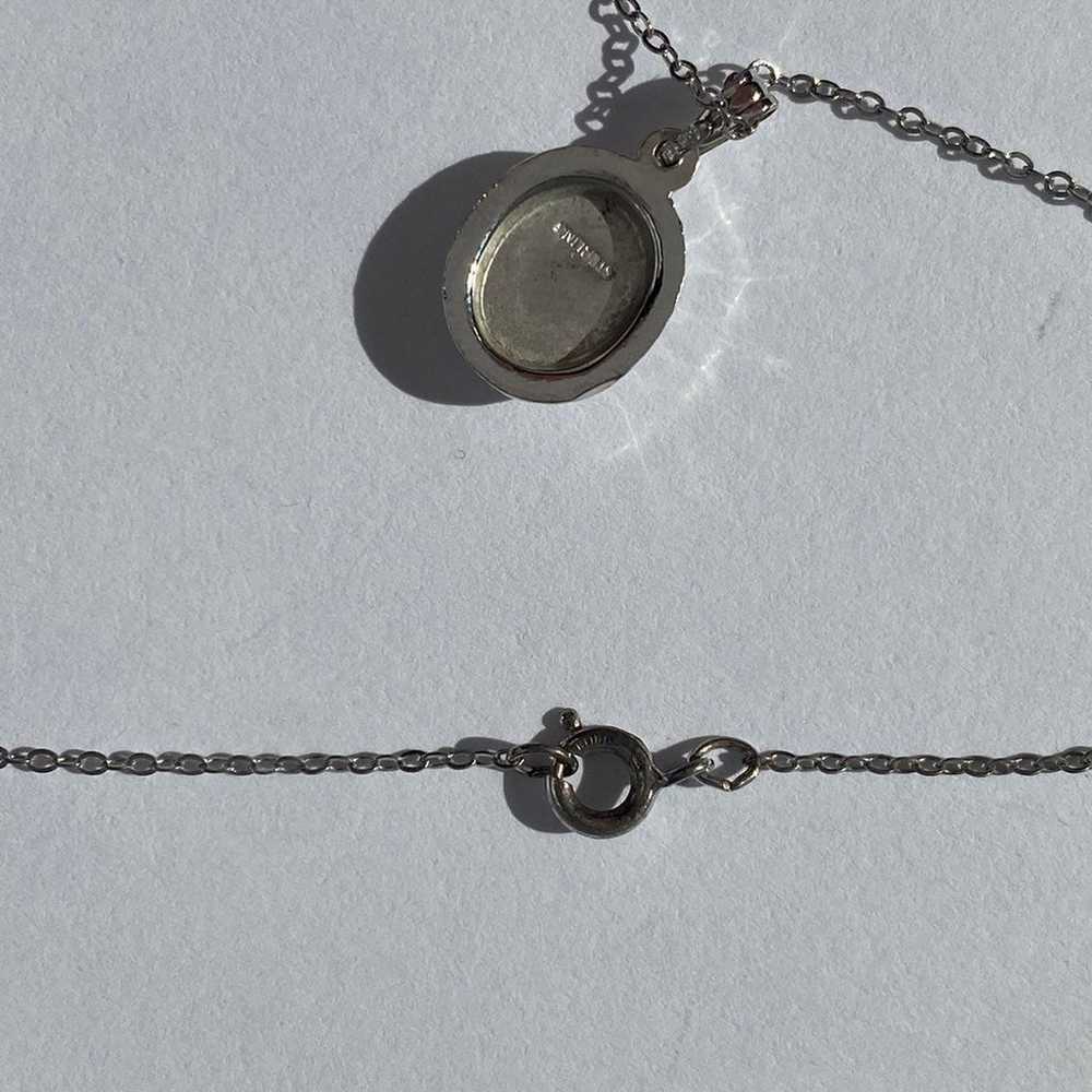 Vintage Diamond Sterling Silver Necklace - image 4