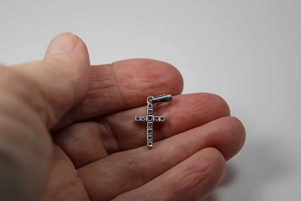 Beautiful Small Diamond Cross Pendent, 14 Kt WG - image 3