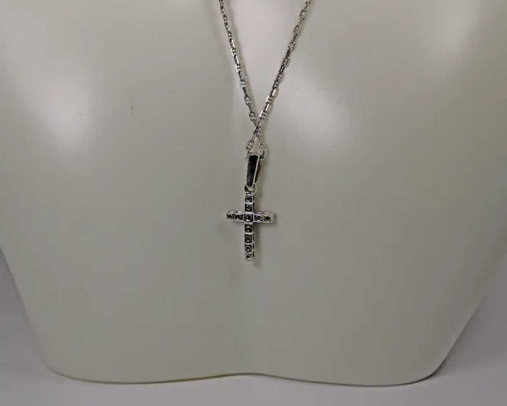 Beautiful Small Diamond Cross Pendent, 14 Kt WG - image 4