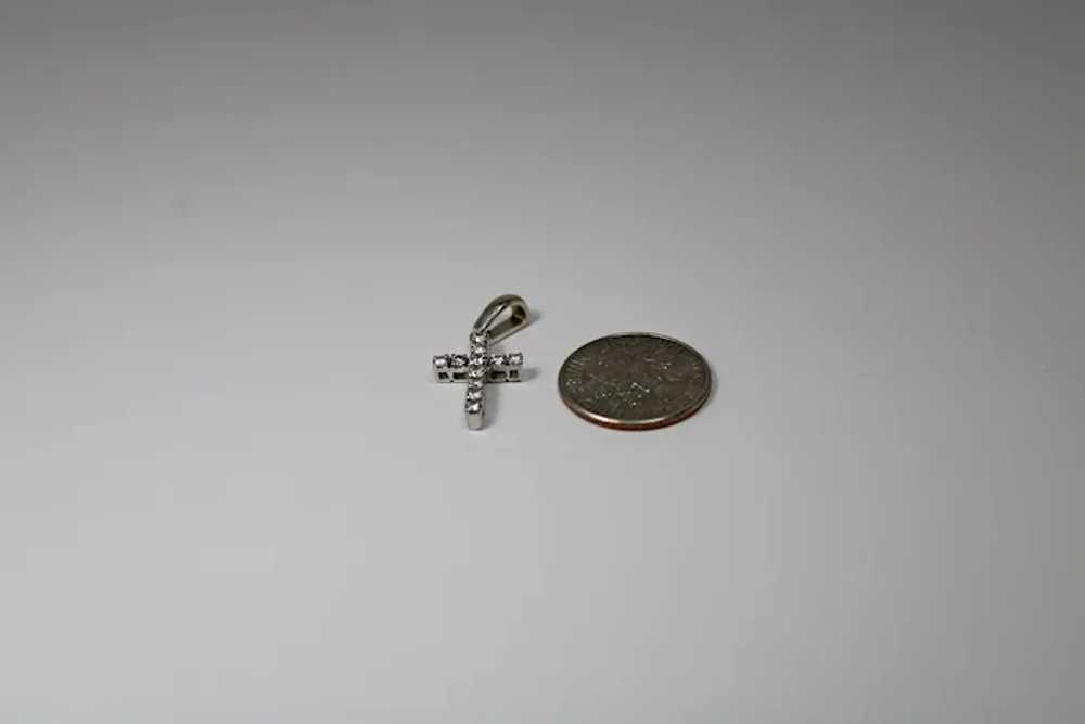 Beautiful Small Diamond Cross Pendent, 14 Kt WG - image 6