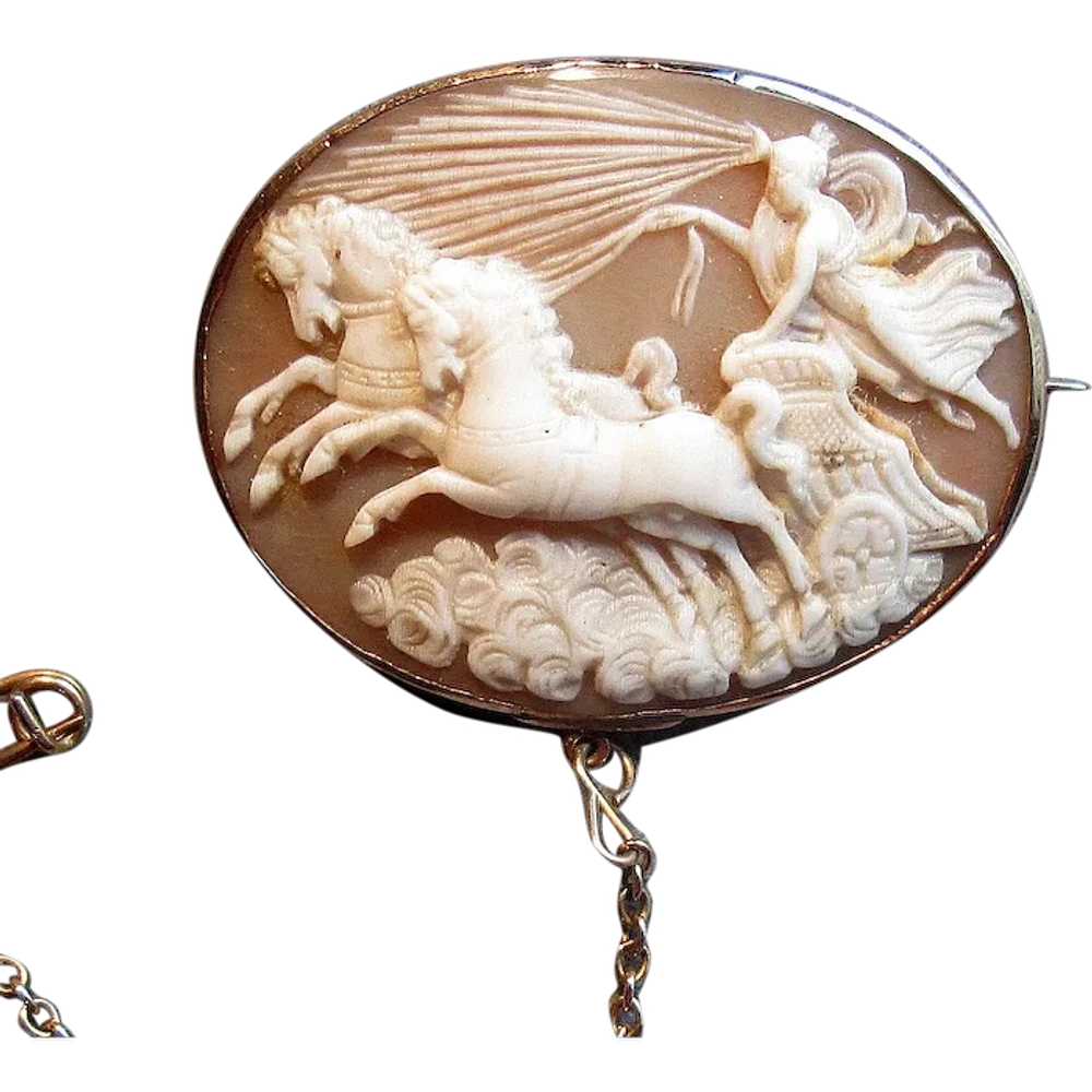 Antique Gold Cameo of Artemis the Moon Goddess - image 1