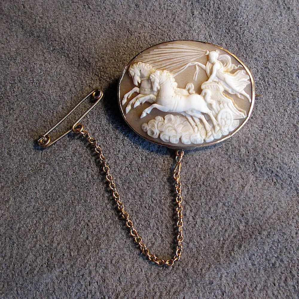 Antique Gold Cameo of Artemis the Moon Goddess - image 2