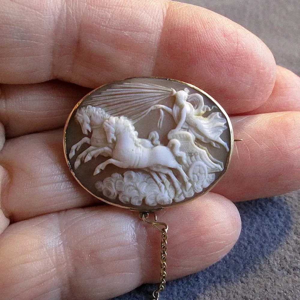 Antique Gold Cameo of Artemis the Moon Goddess - image 5