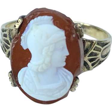 Mid Century Spartan Cameo Ring Roman Soldier profi