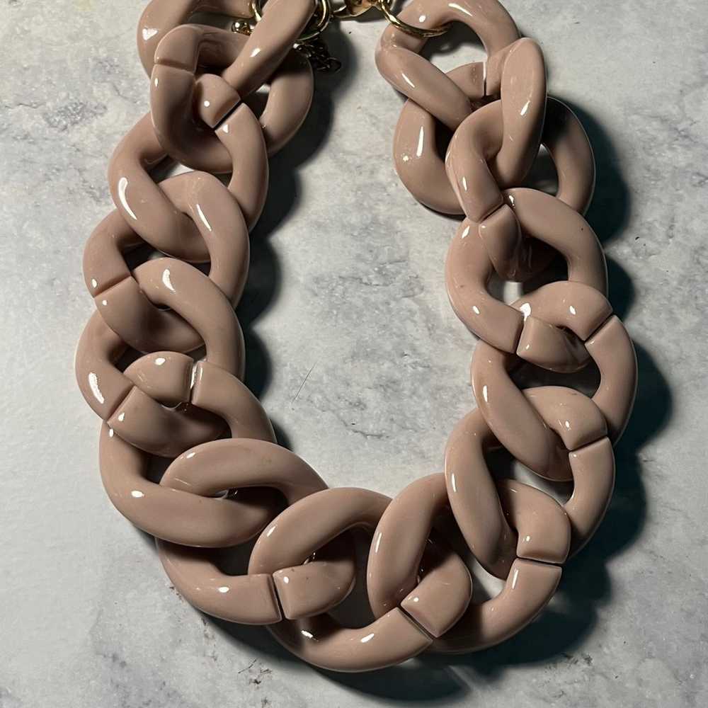 VINTAGE JEWELRY CHUNKY LINKS NECKLACE PLASTIC GIA… - image 1