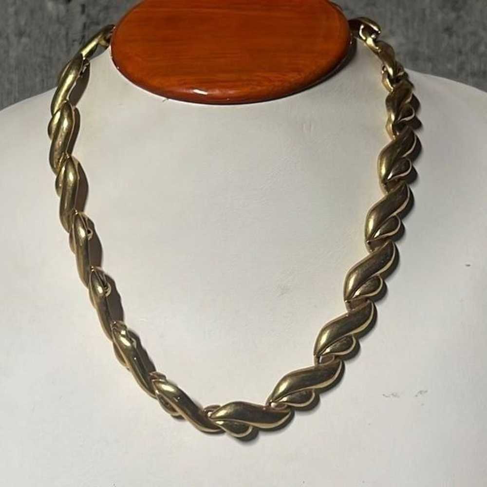 Heavy Vtg Designer Napier Gold Plated Choker Neck… - image 12