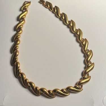 Heavy Vtg Designer Napier Gold Plated Choker Neck… - image 1