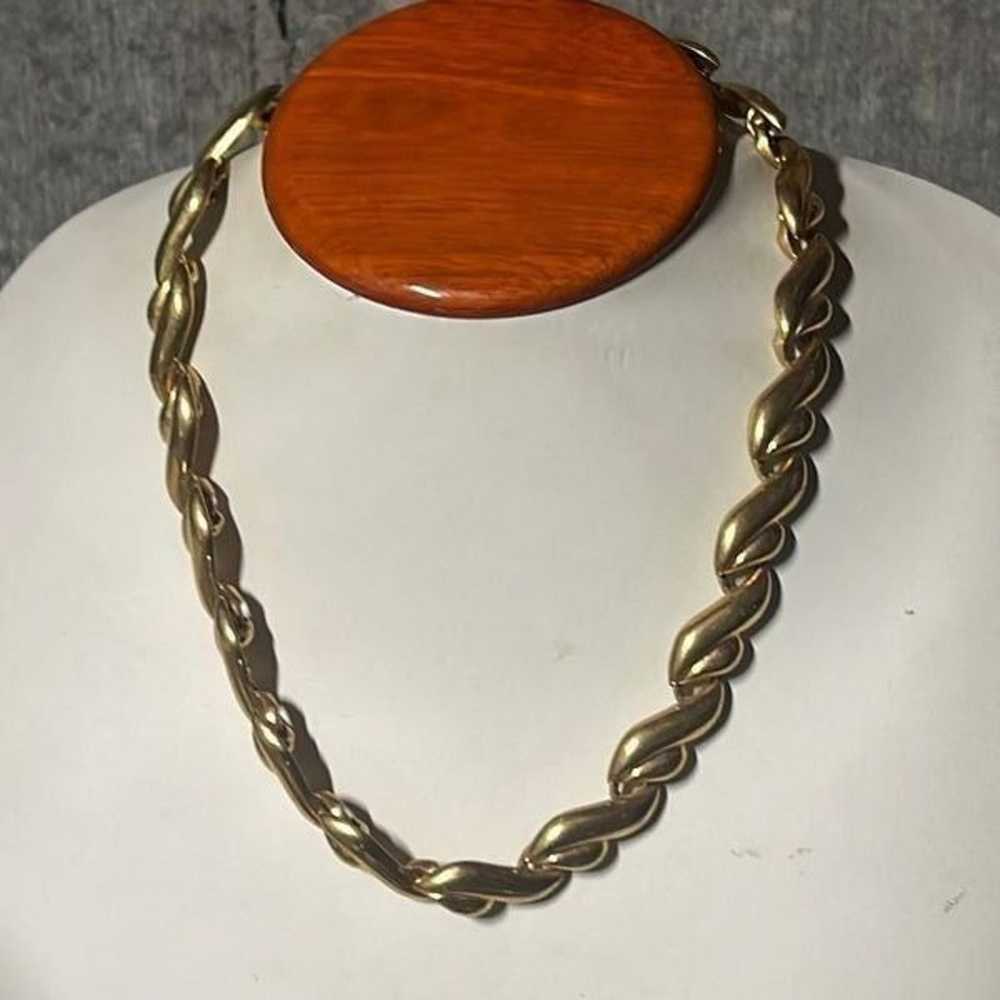 Heavy Vtg Designer Napier Gold Plated Choker Neck… - image 2