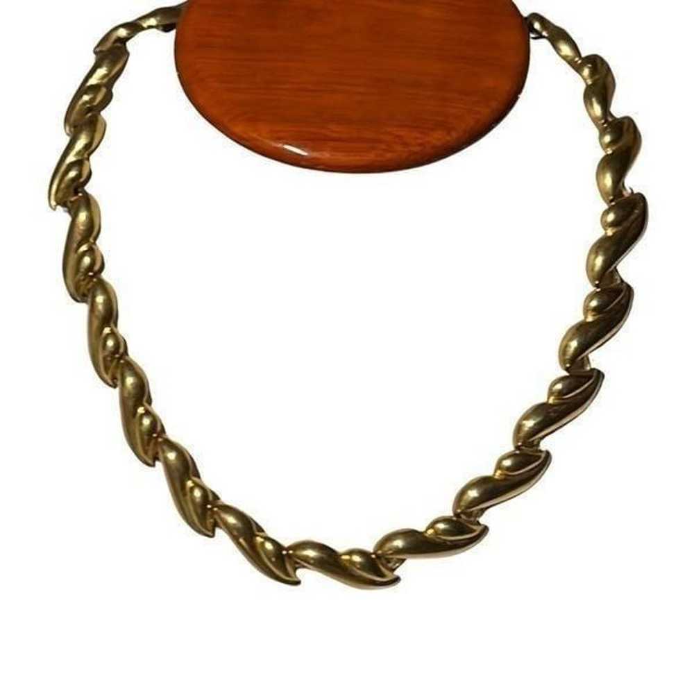 Heavy Vtg Designer Napier Gold Plated Choker Neck… - image 3