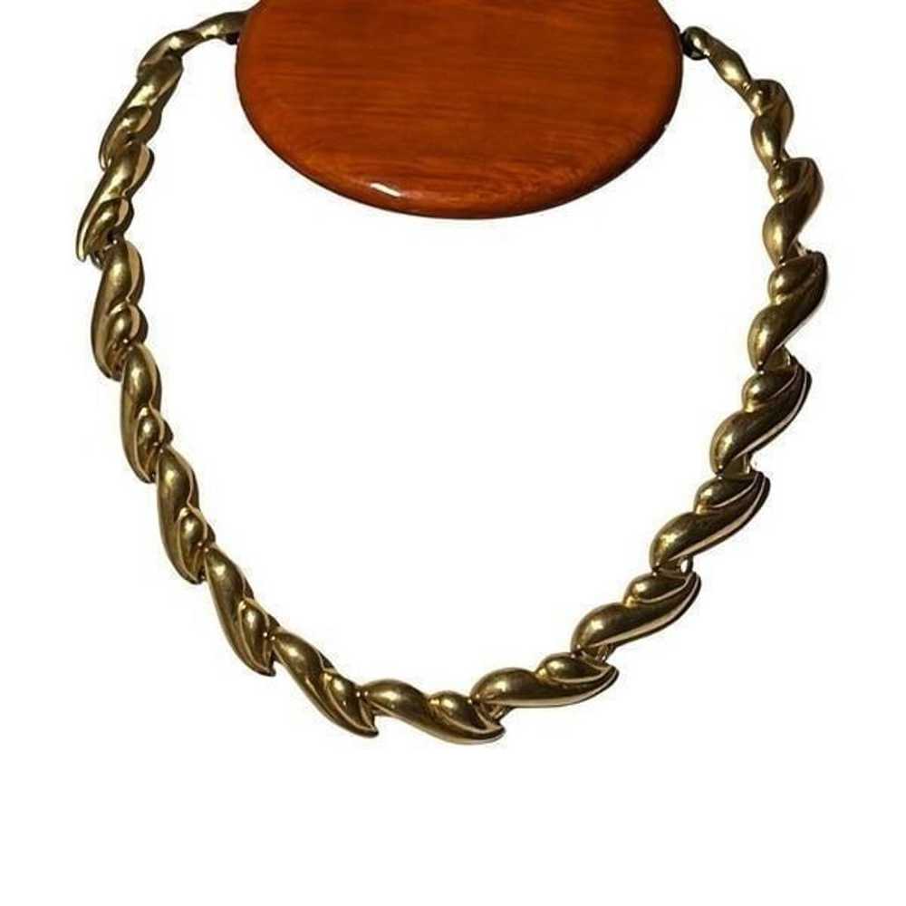 Heavy Vtg Designer Napier Gold Plated Choker Neck… - image 4