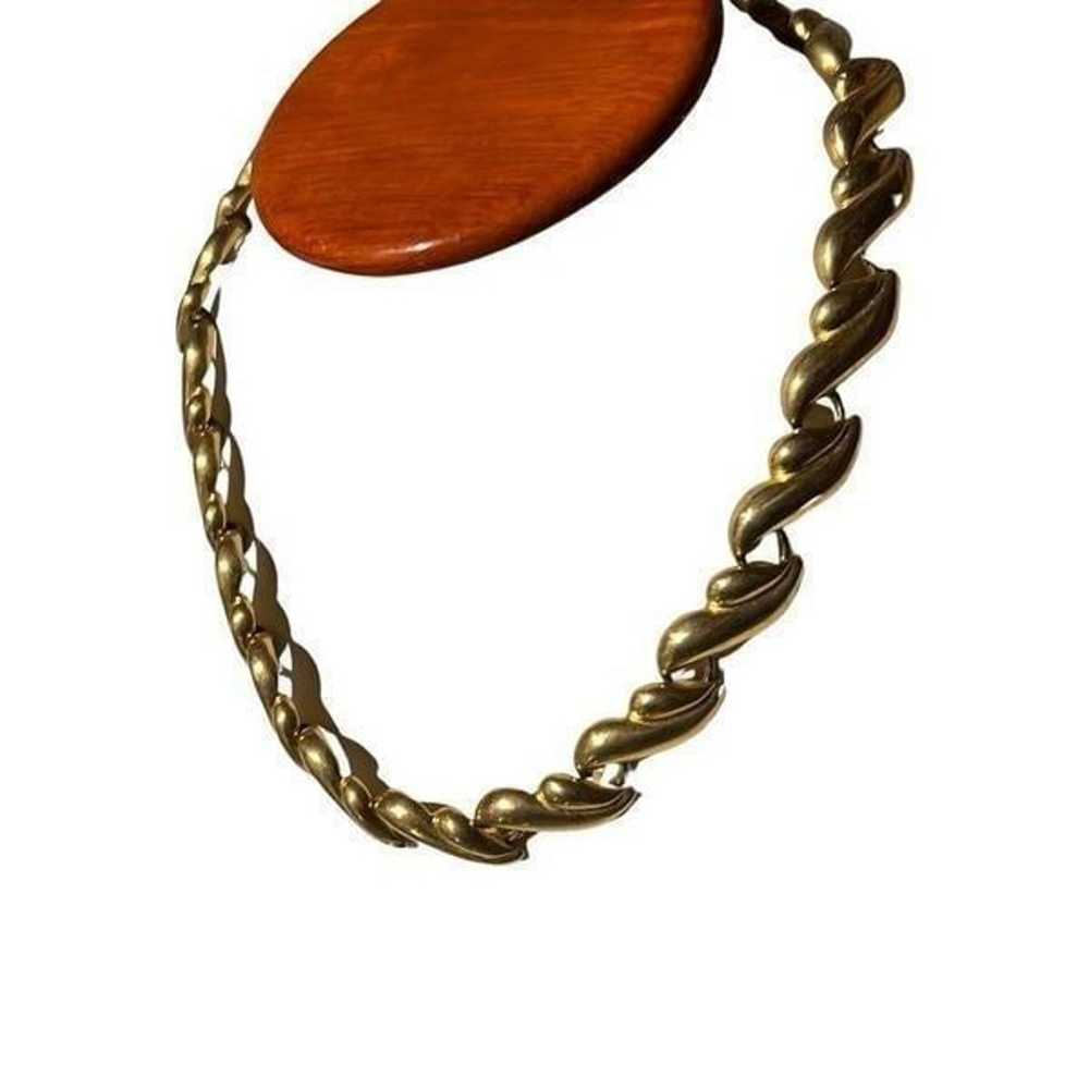 Heavy Vtg Designer Napier Gold Plated Choker Neck… - image 5