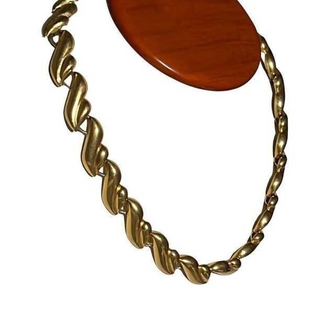 Heavy Vtg Designer Napier Gold Plated Choker Neck… - image 8