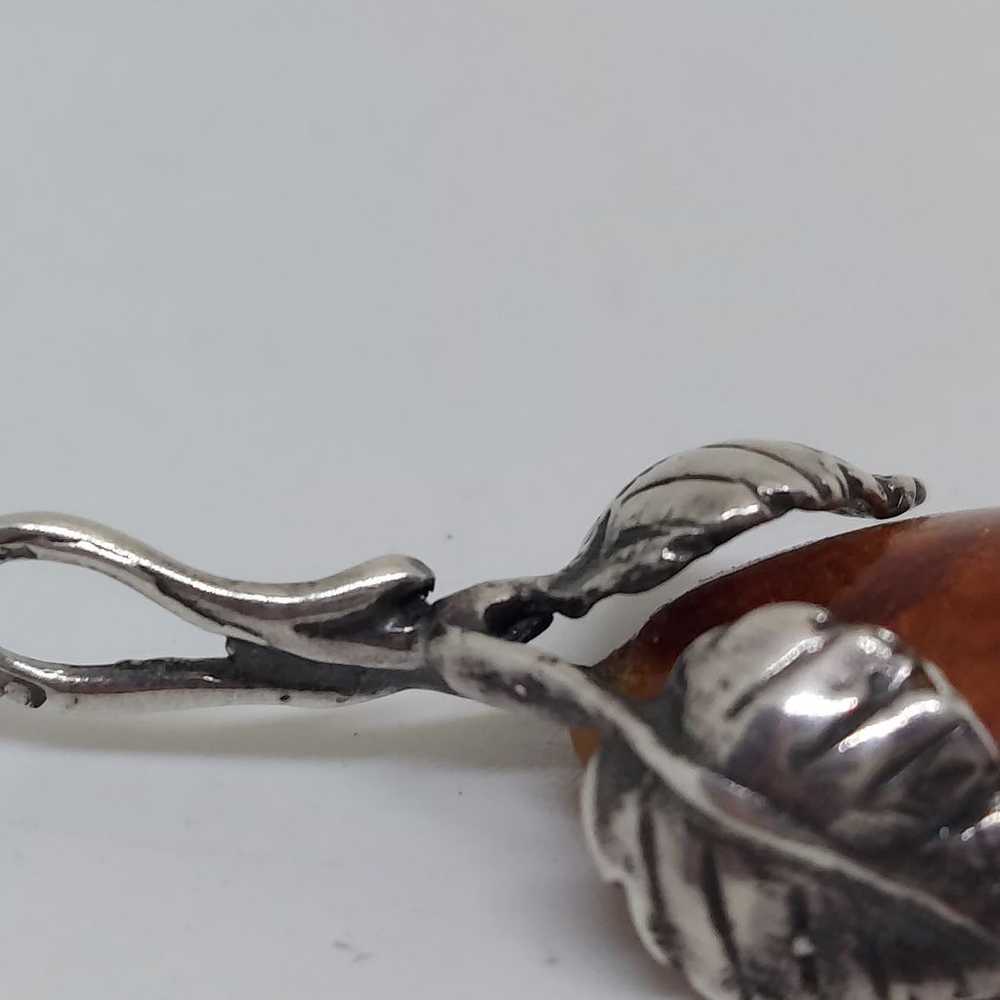 Vintage Sterling Silver Amber Pear Fruit Delicate… - image 3