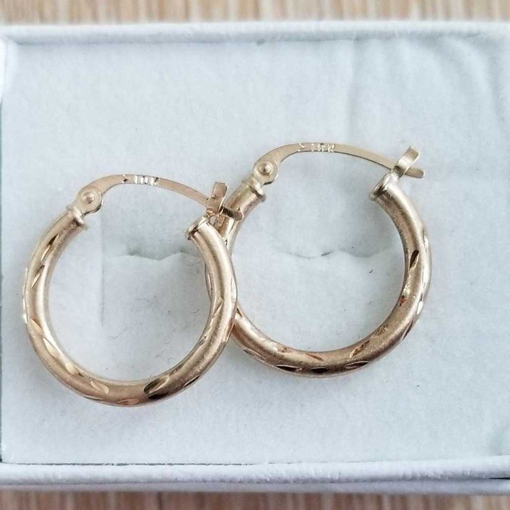 10K Gold Hoop Earrings - image 5