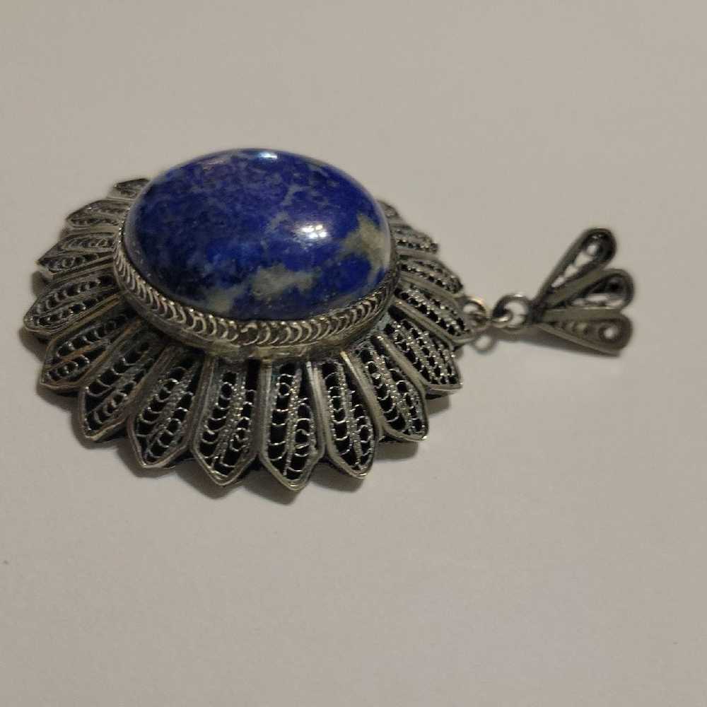 Silver Pendant with Lapis Lazuli - image 2