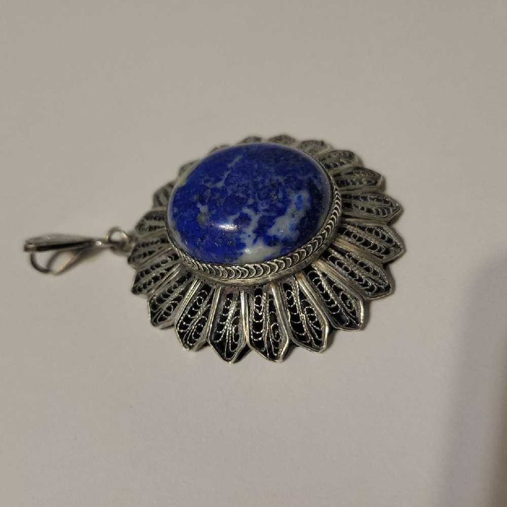 Silver Pendant with Lapis Lazuli - image 3