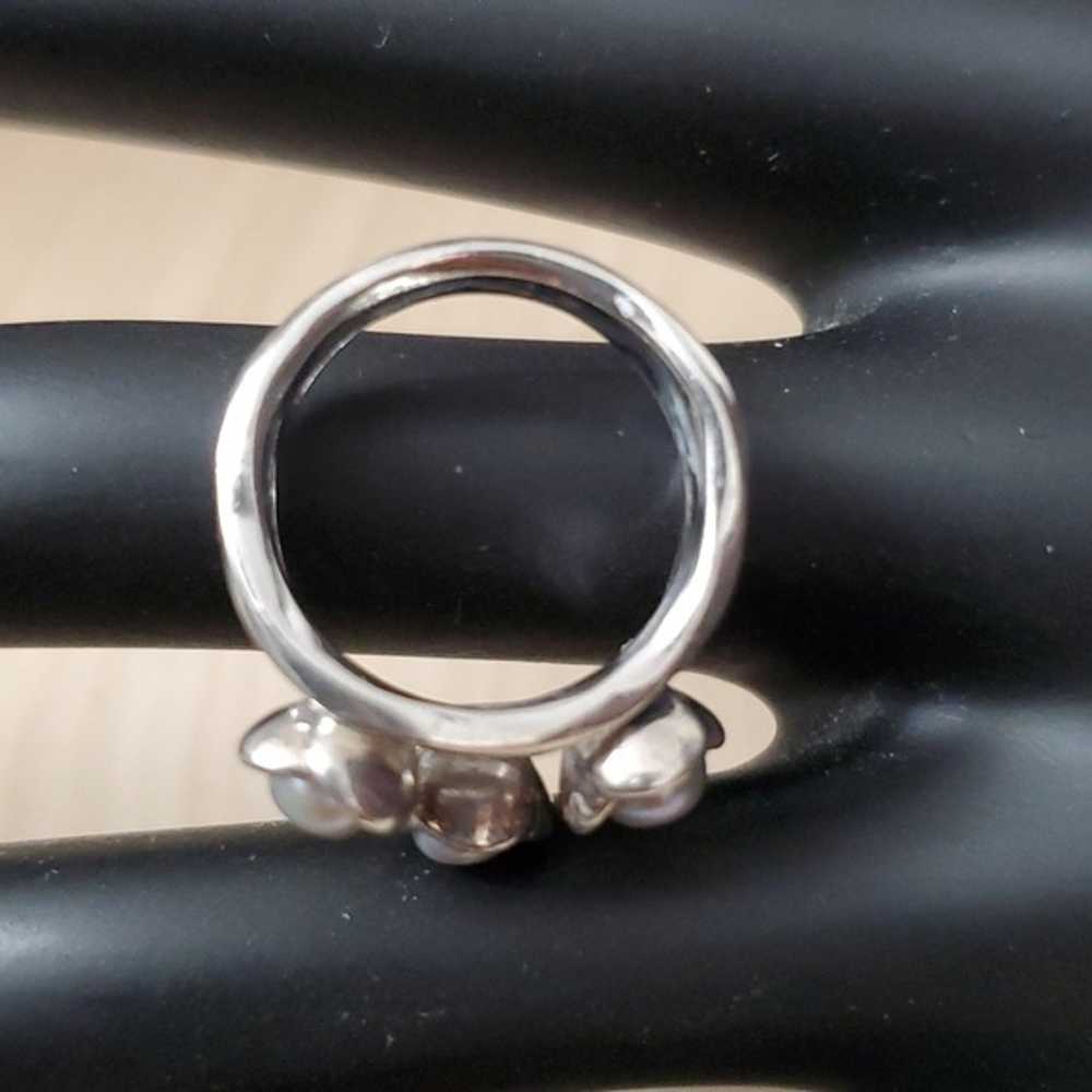 Sterling Silver 925 Pearl Pandora Ring - image 4