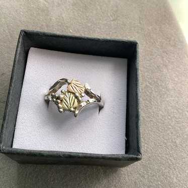 12k gold sterling silver vintage ring
