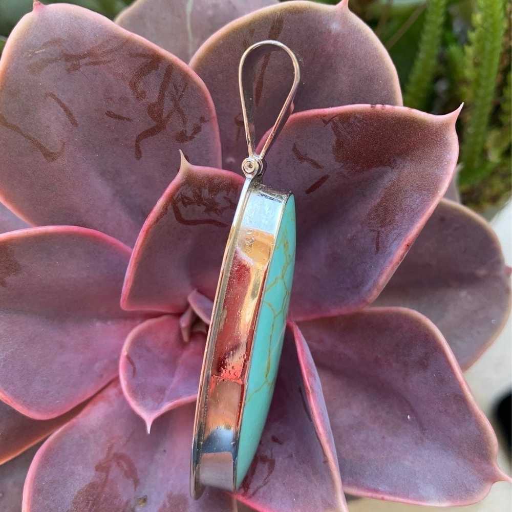 Turquoise and Sterling Silver Pendant - image 3