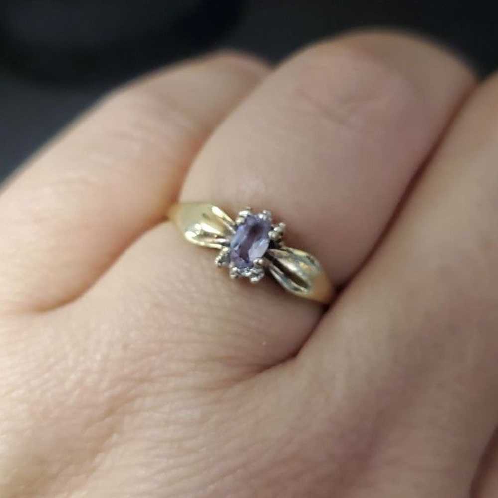 10K Yellow Gold Amethyst Ring - image 1