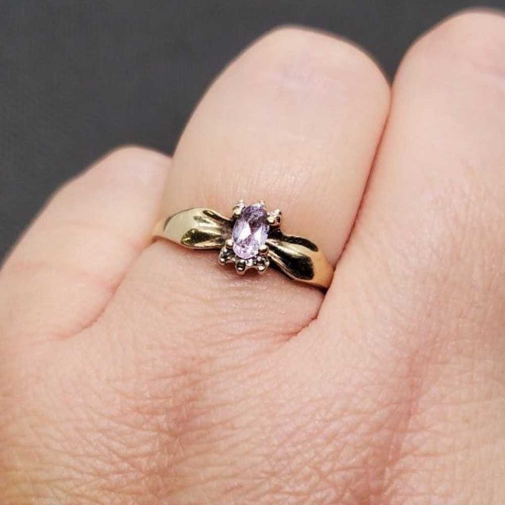 10K Yellow Gold Amethyst Ring - image 2