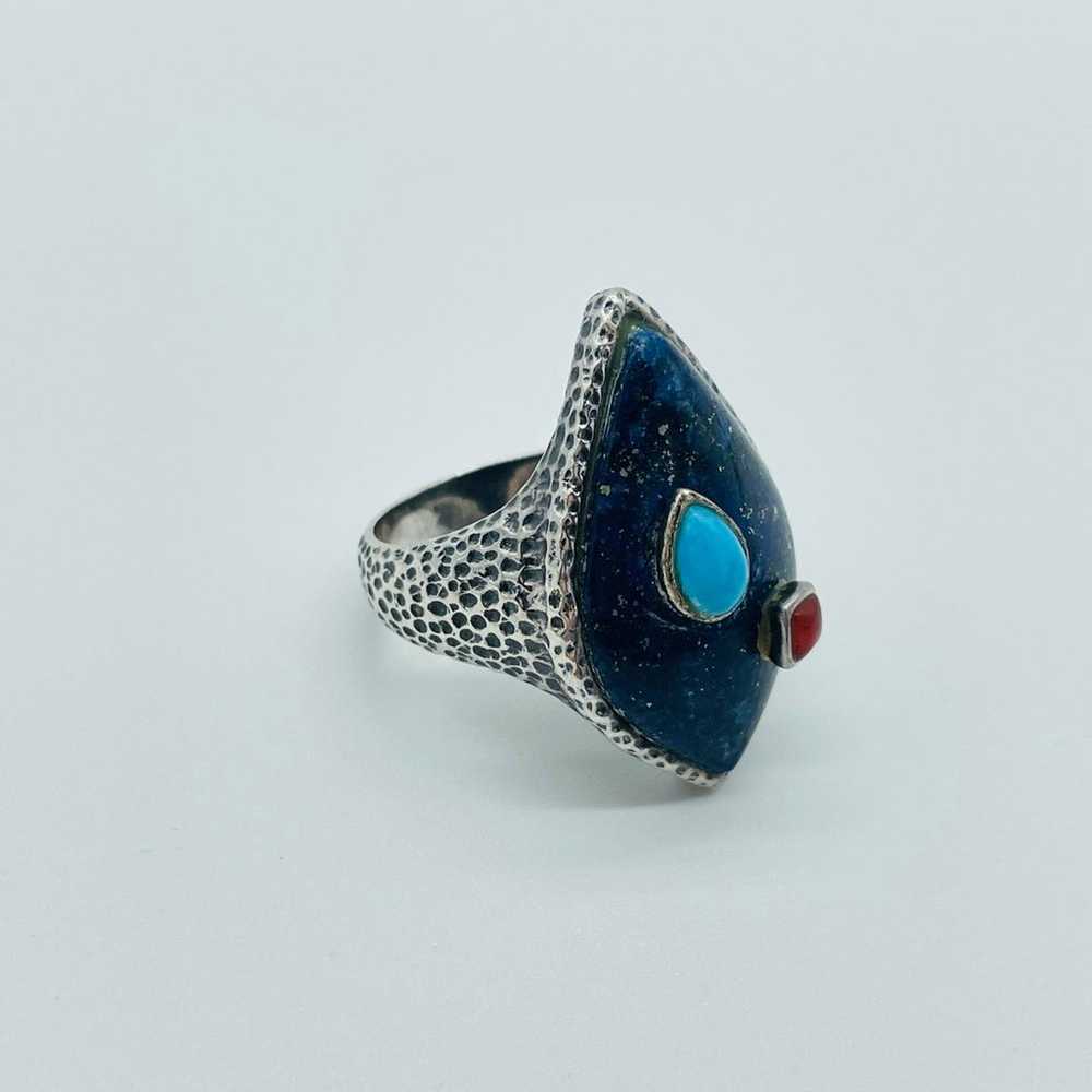 Lapis Lazuli, Turquoise, Carnelian Sterling Silve… - image 5