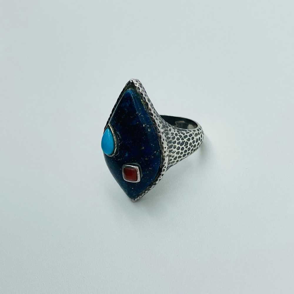 Lapis Lazuli, Turquoise, Carnelian Sterling Silve… - image 6