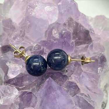 14k gold Lapis Earrings - image 1