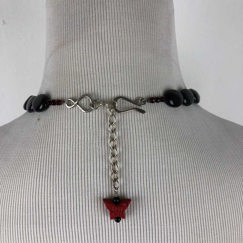 Vintage Artisan Cinnabar Necklace - image 5