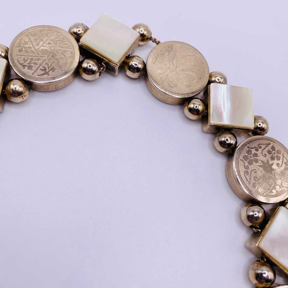 Vintage Victorian Style Slide Charm Bracelet Gold… - image 3