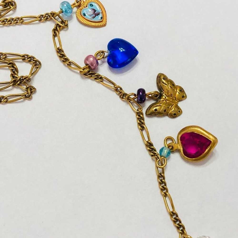 Vintage Pididdly Links heart bird cat charm neckl… - image 7