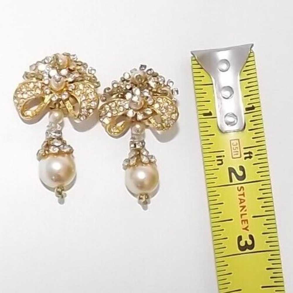 Vintage LOIS ANN Signed Drop Dangle Rhinestone Pe… - image 11