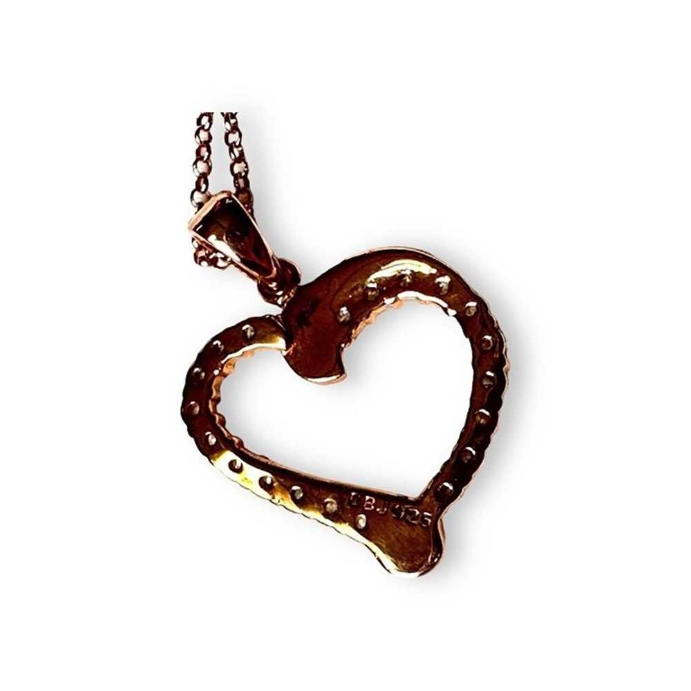 DBJ Gold Over 925 Diamond Studded Heart Pendant &… - image 6