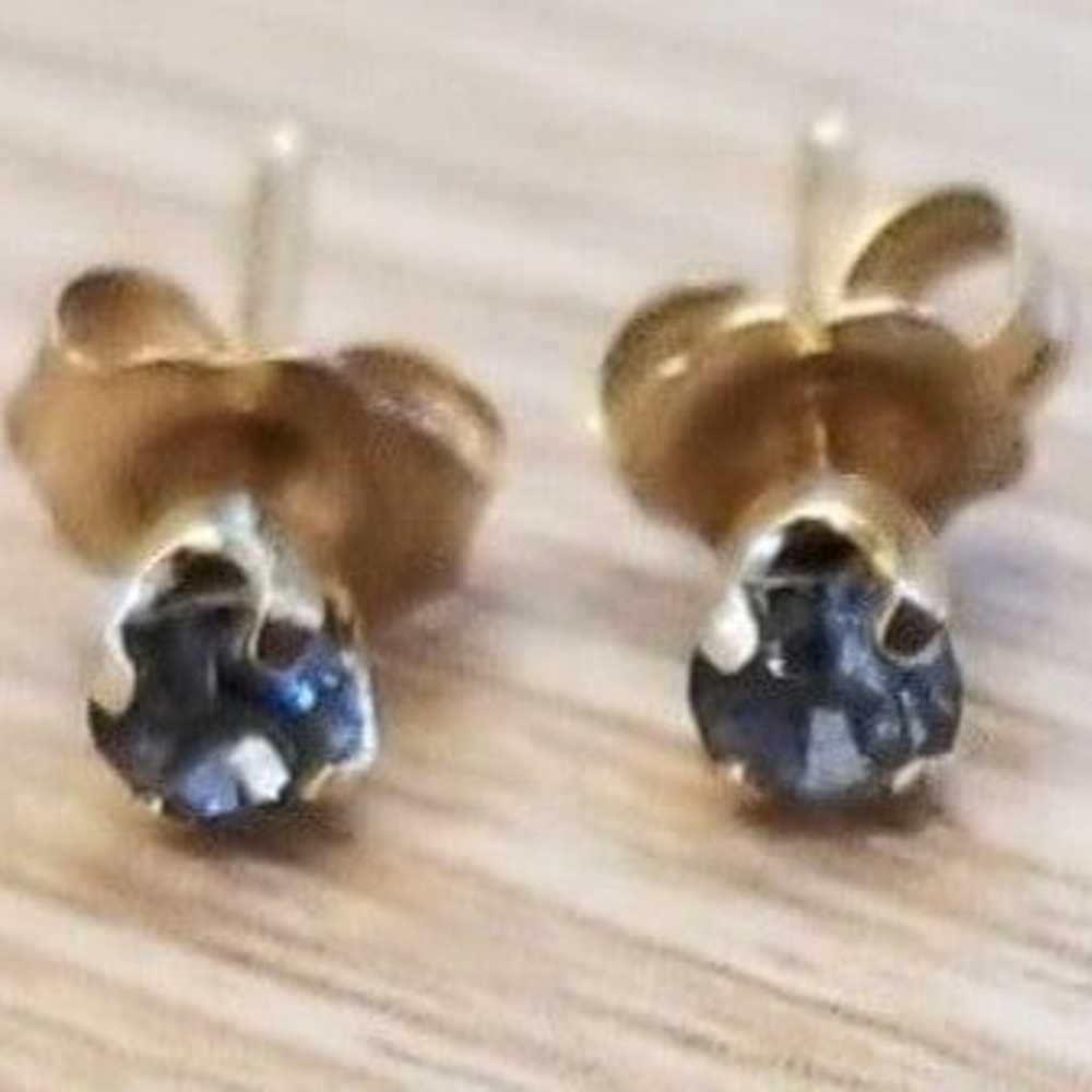 14K Gold Stud Earrings - image 2