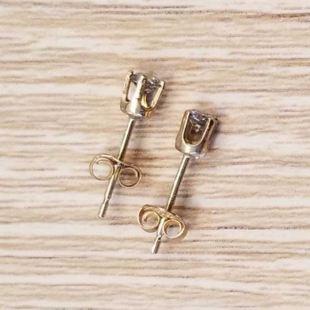 14K Gold Stud Earrings - image 7