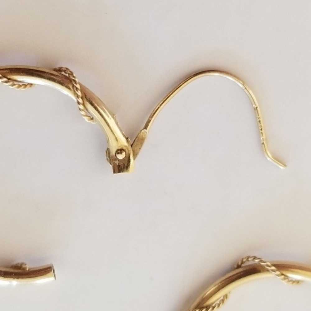 14K Gold Spiral Hoop Earrings - image 8