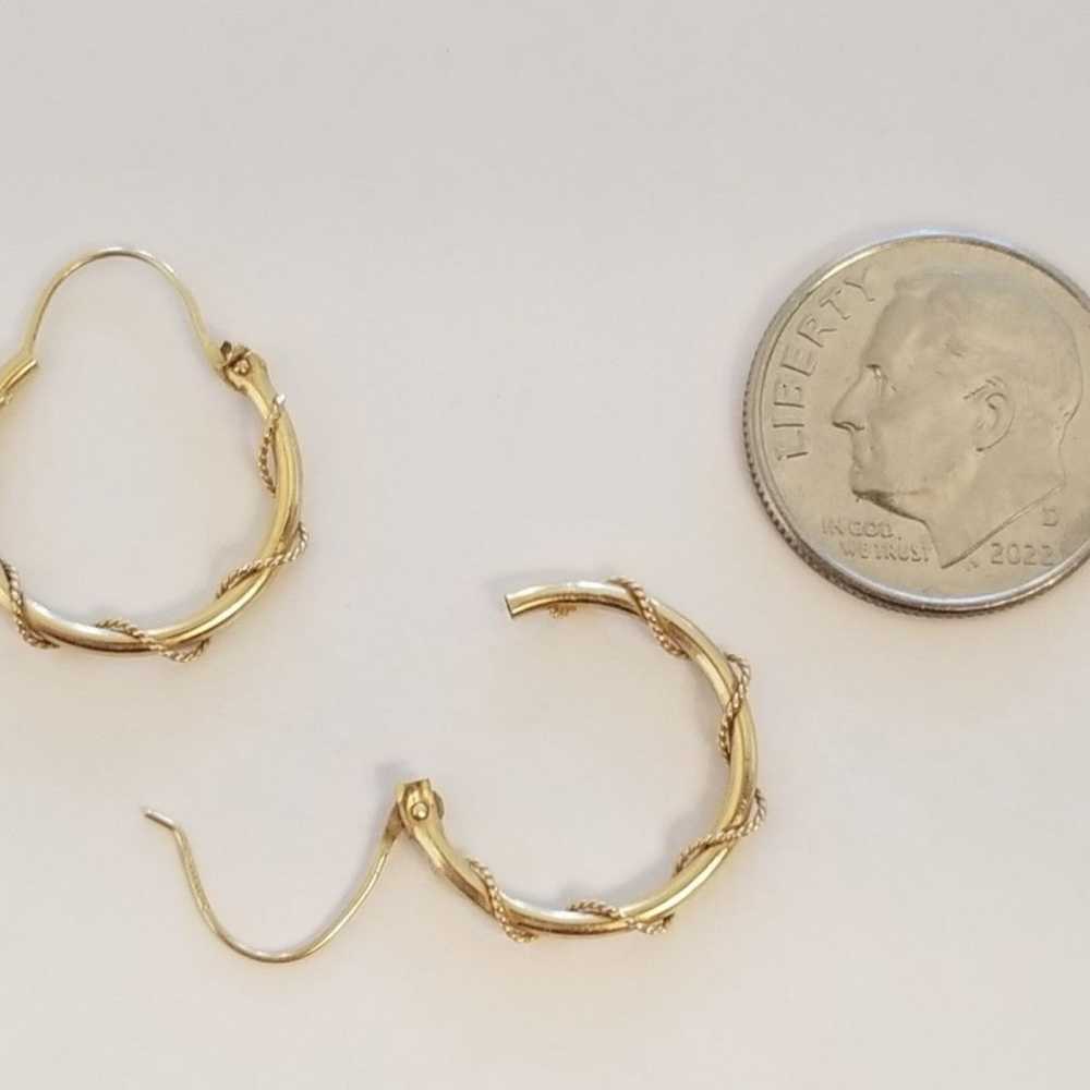 14K Gold Spiral Hoop Earrings - image 9