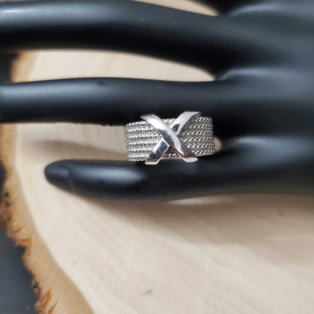 Sterling Silver 925 X Braided Ring - image 4