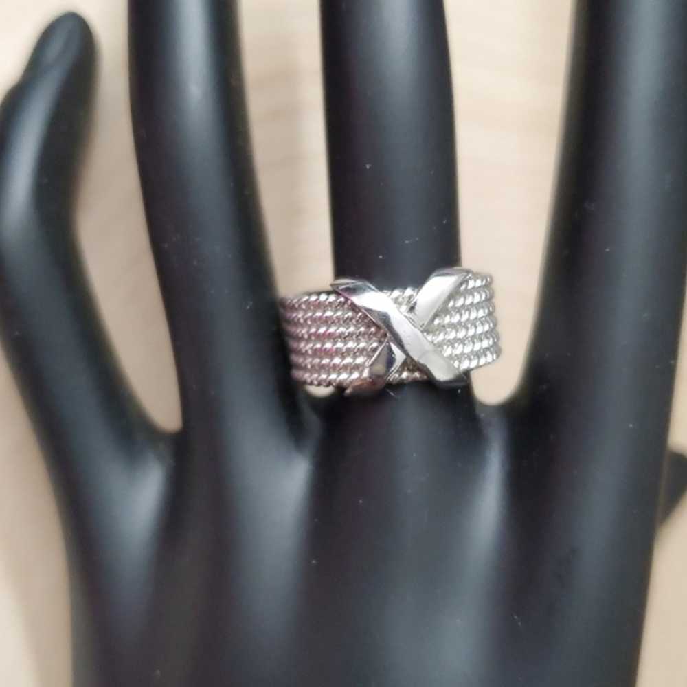 Sterling Silver 925 X Braided Ring - image 6