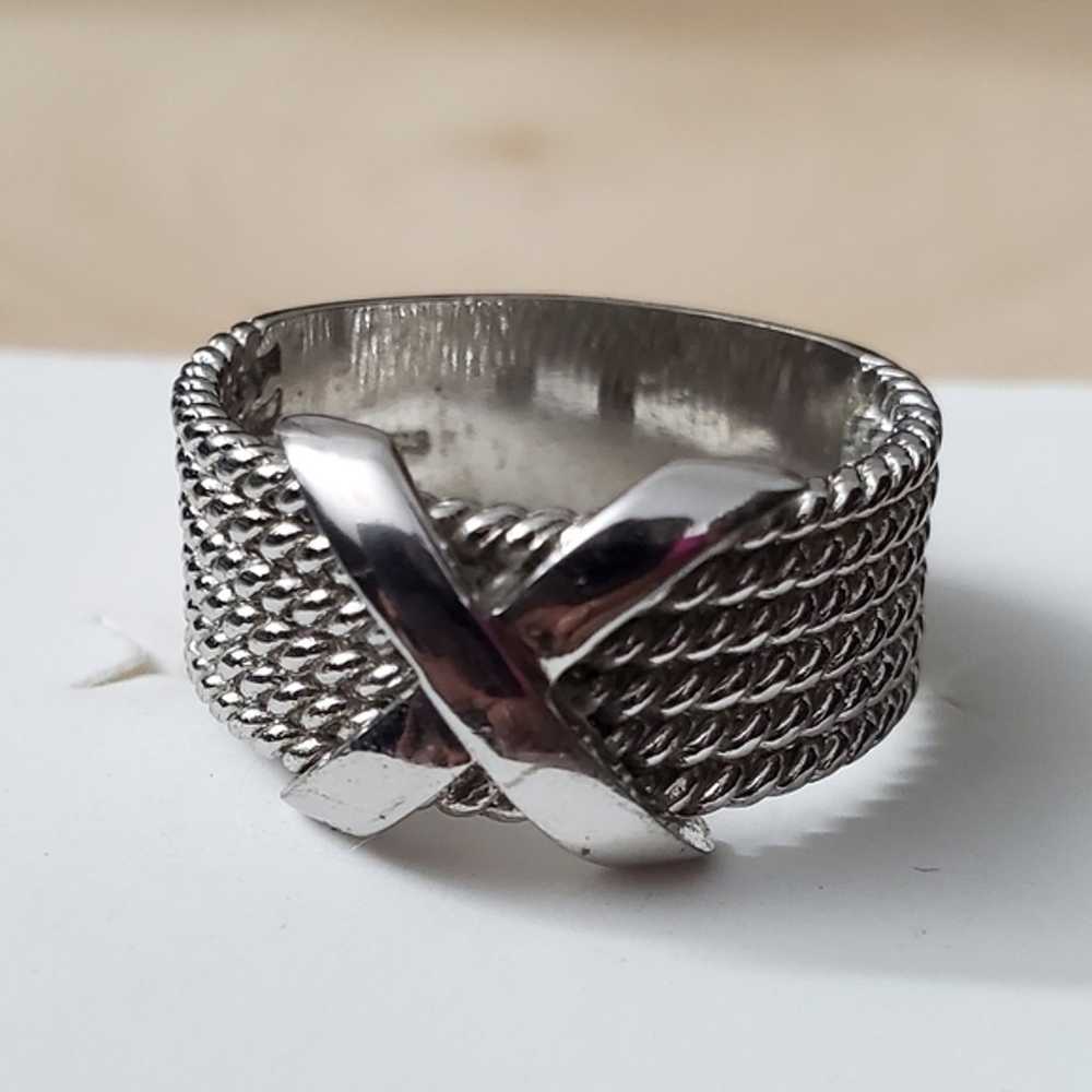 Sterling Silver 925 X Braided Ring - image 8