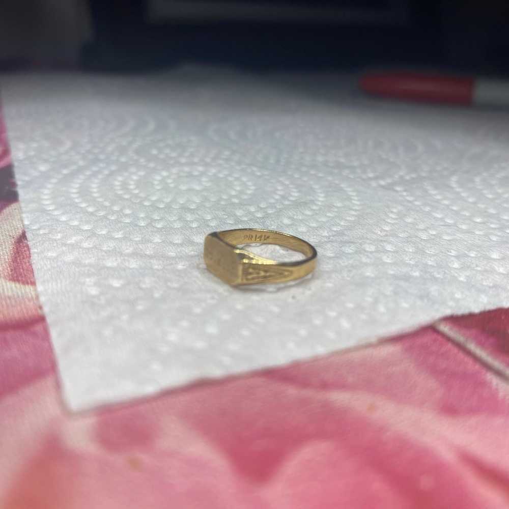 14k gold engraved ring - image 2