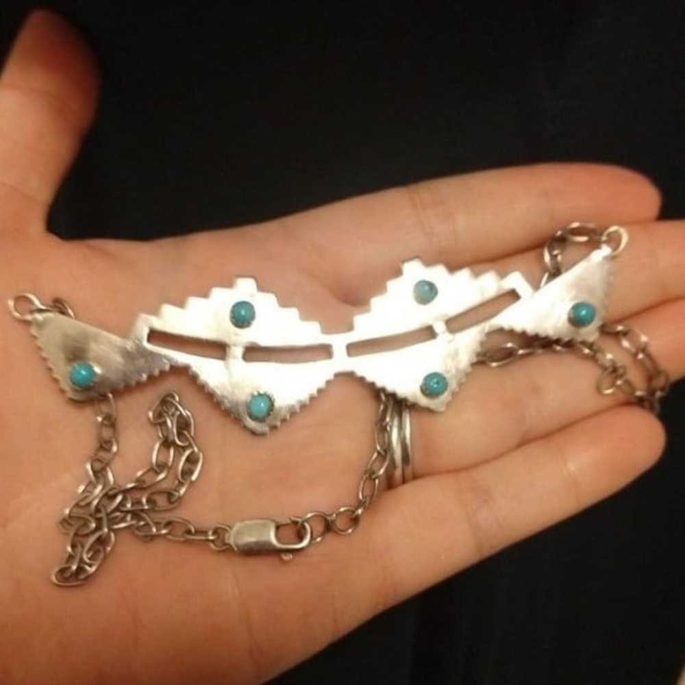 Sterling silver turquoise southwestern necklace - image 1