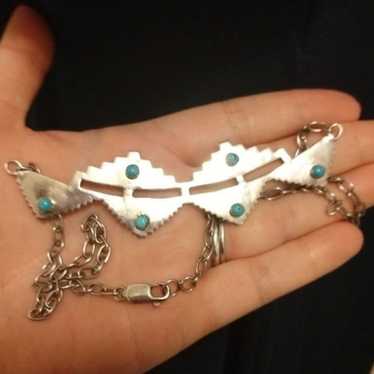 Sterling silver turquoise southwestern necklace - image 1