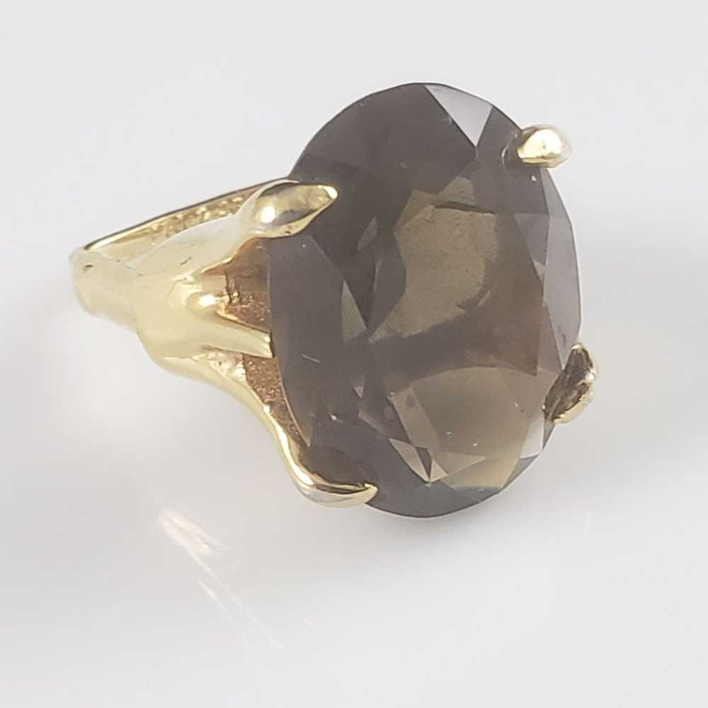 Gorgeous Smokey Topaz HGE Ring - image 3