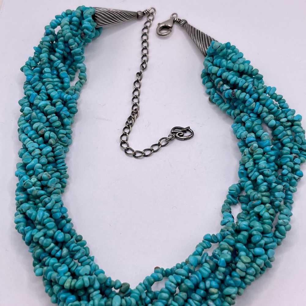 Carolyn Pollack Sterling Silver Turquoise Necklace - image 1