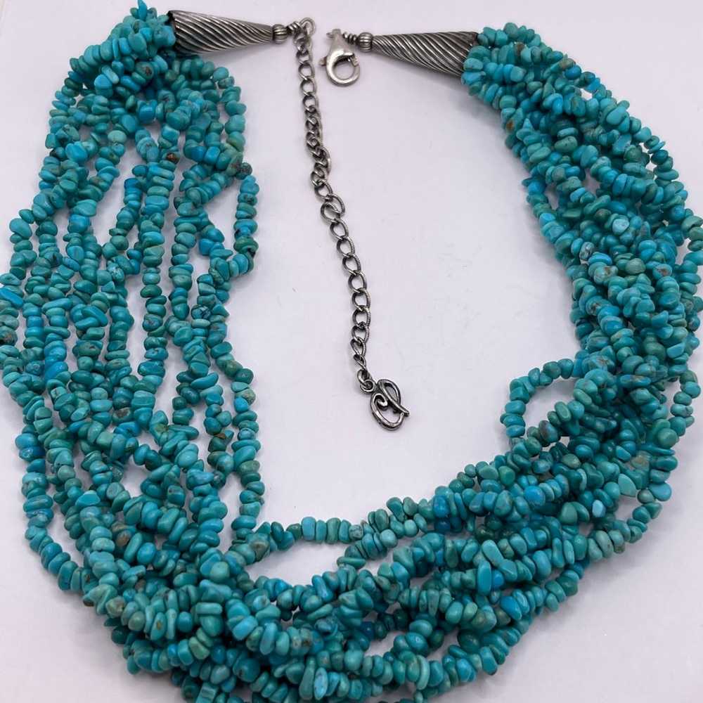 Carolyn Pollack Sterling Silver Turquoise Necklace - image 4